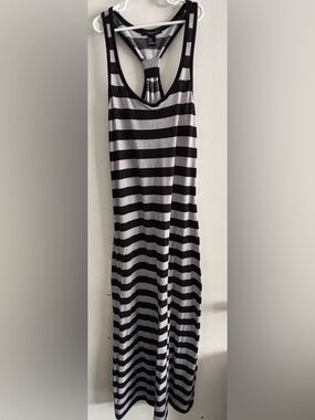 Black and Gray Racerback Maxi Dress